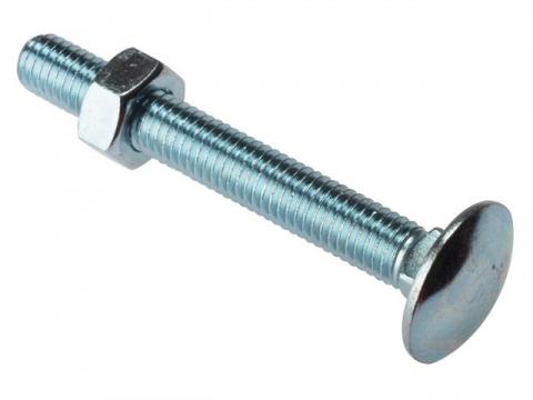 A carriage bolt and nut for gate hinges